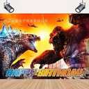 Monster and Kong Birthday Party Supplies for Monster Theme Background, 5 x 3 ft Happy Birthday Banner Monster Backdrop for Birthday Party Decorations