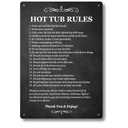 Hot Tub Rules - Black & White Sign For Outdoor Use With A List Of Health And Safety Points About Using A Hot Tub. Ideal For Use In Holiday Accommodation