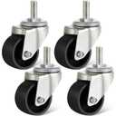 Landhoow 4 Pcs Floor Jack Casters for 3 Ton Floor Jack, Cast Iron Racing Jacks Caster Wheel with 10 mm Stem, Floors Jacks Replacement Parts, Up to 3 Tons for 1 Pair