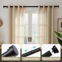 Joydeco Curtain Rods for Windows, Adjustable Black Curtain Rods 16 to 120 inches, 1 inch Diameter Heavy Duty Decorative Window Single Rod Set with Aluminium Finials
