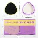 Docolor Makeup Brushes Cleaner Set Solid Soap Cleanser with Color Removal Sponge, Makeup Brush Cleaner Mat Brushes Shampoo for Cleaning Makeup Sponges, Brushes & Applicators Vegan (coconut oil) (2 PCS)