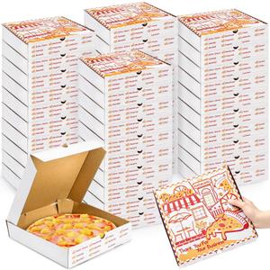ZEAYEA 40 Pack Pizza Boxes 10 x 10 Inch, White Cardboard Pizza Boxes, Grease Resistant Cardboard Take Out Food Containers for Pizza Party, Cookies, Wedding, Restaurant
