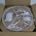 Set of 2 Pure White Linen Drum Lamp Shade 13" Top x 13" Bottom x 10" High (Spider) Contemporary Lamp Shades for Table Lamps & Bedside Lamps Replacement Lampshade - GO&SO - Assembly is Required