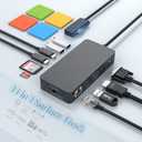 for Microsoft Surface Dock Triple Displays HDMI+VGA, 11 in 1 Surface pro Docking Station for Surface Pro 10/9/8/X/7/6/5/4,Surface Laptop 6/5/4/3/2, Surface Book (HDMI VGA Ethernet SD/TF Audio 5*USB)