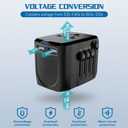 220V to 110V Converter Travel Adapter Combo with 2 USB, International Voltage Converter for Hair Dryer Phone Laptop, All-in-one Power Converter for US to UK EU AU Asia Cover 200+Countries