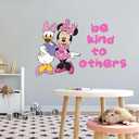 Children Be Kind to Others Inspiring Quote Wall Decal Decoration Cute Duck and Mouse Bestfriends Character Kids Cartoon Lasts Years and Easily Removable - Size: 40 in(W) x 32 in(H)