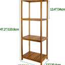 VaeFae Teak Bathroom Shelf, 4-Tier Storage Shelf, Wooden Stand Shelf Organizer for Bathroom, Kitchen, Living Room, Laundry, Garage