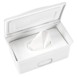 Ubbi Baby Wipes Dispenser, Baby Wipes Case, Baby Wipes Holder with Weighted Plate, Keeps Wipes Fresh, Non-Slip Rubber Feet, White (1 Count (Pack of 1))