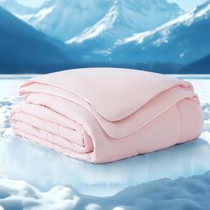 Bedsure Cooling Blankets for Hot Sleepers - Summer Blanket Twin Size, Cold and Lightweight Gift for Night Sweats, Ice Cooled Breathable Comforter for Bed and Couch, Pink, 60x80 Inches