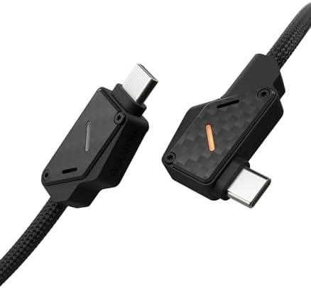 Aulumu M07 240W USB-C to USB-C Carbon Fiber Cable | USB 3.1 Gen2 10Gbps | 4K@60Hz Video Output Fast Charging | For iPhone 17/16/15 Pro Max, NVMe SSD, Galaxy S25/S24/S23 Ultra, MacBook Pro -Black 6.6FT