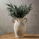 Emotionally Grounded Vase, Vaseking Large Ceramic Rustic Vase with 2 Handles, 9.8 inch Minimalist Decorative Farmhouse Tall Vases for Home Decor, Living Room, Enterway, Table Decoration, Gray