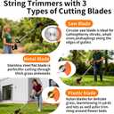 Weed Wacker,Electric Weed wackers with 2pcs 21V Batteries, Cordless Weed Wacker with 3 Different Types of Blades, String Trimmer, Weed Cordles Eater Battery Operated Suitable for Home, Garden and