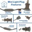 100 Warm White Wide Angle LED Mini Lights on Brown Wire 34 Ft Commercial Grade Christmas String Lights, Full Wave No Flicker, Indoor/Outdoor UL Listed, Connect Up to 21 Sets