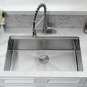 33x19 Inch Undermount Kitchen Sink with Faucet Combo, 10" Deep, 33x19x10 Inch