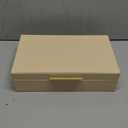 ZICOTO Decorative Storage Boxes with Lids  Set of 2 Beautiful PU Leather Organizer Bins for Your Bookshelf Home Decor - Safely Store Photos, Documents and Memory Box Keepsakes in Style (Beige)