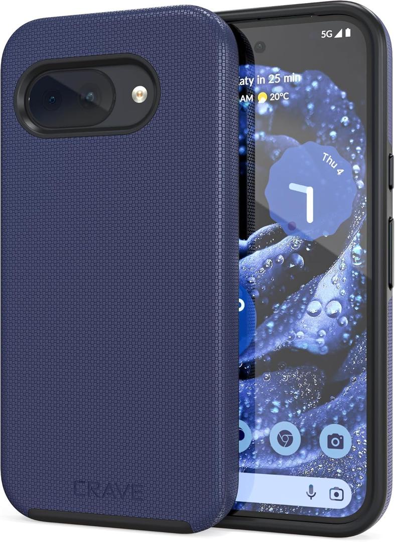 Crave for Google Pixel 9a Case, Shockproof Protection Dual Layer Case for Google Pixel 9a (6.3 inch) - Navy