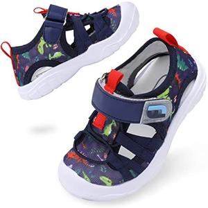 JOINFREE Toddler Boys Girls Water Shoes Breathable Qucik Dry Sport Beach Sandals Lightweight Barefoot Flexible (Size 27)