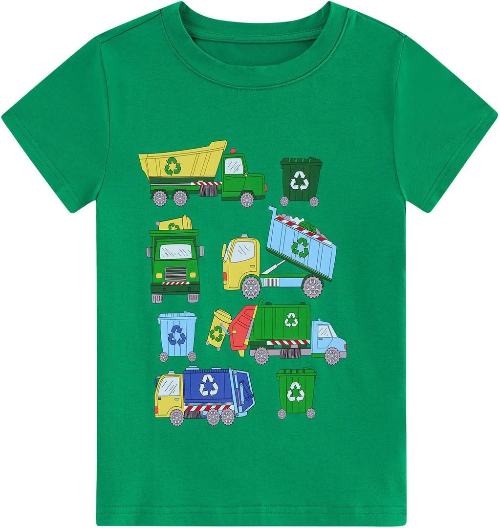 Boys Short Sleeve Shirt Toddler T Shirts Kids Graphic Top Summer Casual Blouse Cotton 3Y
