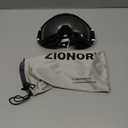 findway Ski Goggles OTG - Over Glasses Snow/Snowboard Goggles for Men, Women & Youth - 100% UV Protection (A4-black Frame Silver Lens(10%))