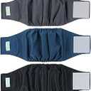 wegreeco Washable Dog Diapers  Washable Male Dog Belly Wrap  Pack of 3  (Black, Charcoal, Navy, Medium)