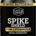 Black Forest Spike Shield 7-In-1 Formula Wellness Supplement – Nattokinase 8000 FU, Bromelain 500mg, Curcumin, Quercetin, NAC, Zinc – Comfort & Antioxidant Support – Non-GMO, Gluten-Free – 90 Capsules
