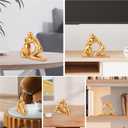 Dog Dad Gifts for Men, Cute Figurines Statue,Unique Mini Shelf Decor for The Home,Room,Bathroom,Office,Lovely Decorations for Dogs Lover (Gold)