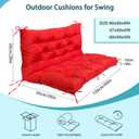Swing Replacement Cushions for Outdoor: 2-3 Seater Bench Waterproof Cushion with Ties - 4in Thick Swing Cushion for Garden Furniture Patio Porch, 60x40in