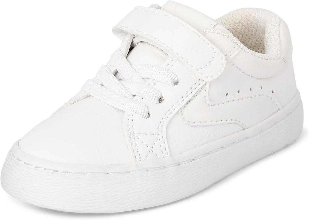 The Children's Place boys And Toddler Uniform Low Top Sneakers (12 Little Kid, White)