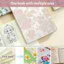 Stylish A5 Fabric Notebook  200 Pages, 120GSM, Embossed 3D Texture, Cloth Cover, Ink-Resistant Paper (Pink spring)