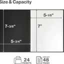 CRANBURY Small Photo Album 5x7 (Pink), 2-Pack Plastic Photo Book, 24 Pockets Show 48 Pictures, Mini Picture Binder with Customizable Album Cover, 5 x 7 Clear Sleeves