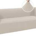 Turquoize Stretch Chesterfield Sofa Covers for Living Room Soft Sofa Couch Covers for 3 Cushion Couch Non-Slip Sofa Slipcover for Dogs Furniture Protector Feature Jacquard Fabric (Sofa, Island Fossi)