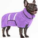Bienbee Dog Bathrobe, Quick Drying Super Absorbent Dog Robes for After Bath, Warm Keeping Dogs Towel, Dogs Bath Supplies, Light Purple M