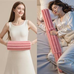 Hot Water Bottles for Bed Extended and Enlarged with Plush Cover,Hot Water Bag for hot and Cold Compress,Menstrual Cramps,Heating Pads for AbdomenBack Pain Relief (Orange)