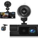 3 Channel Dash Cam Front and Rear Inside, 2.0'' 1080P Dash Camera for Cars, Dash cam Three Way Triple Car Camera with Super Night Vision,Wide Angle,Loop Recording, G-Sensor, 24 Hours Recording