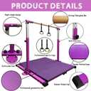 Gymnastics Kip Bar for Home Indoor Training,Horizontal Bar for Kids Girls Junior,Adjustable Arms from 3' - 5' Gym Equipment,1-4 Levels,300lbs Weight Capacity
