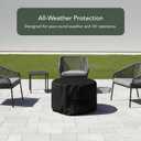 Covermates Classic Round Outdoor Fire Pit Cover All-Weather, Water-Resistant Heavy-Duty Viny with Mesh Vent, Elastic Hem for Patio Furniture Protection, Round 30DIAMETER x 18H, Black
