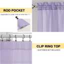 OVZME Lavender Sheer Curtains 84 Inches Long 2 Panels - Soft Light Filtering Window Sheer Panels for Living Room/Bedroom, Top Dual Rod Pocket, 1 Pair, Each 42Wx84L Inches