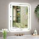 24x30 LED Bathroom Mirror with Lights, Super Bright Front & Backlit Vanity Mirror for Wall, Anti-Fog & Memory Smart Mirror, 5mm Shatter-Proof Tempered Glass, ETL Listed, Vertical/Horizontal