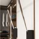 Pull Down Closet Rod, 60 lbs Load Capacity, Stainless Steel Adjustable 26-35 inches Soft-Close Wardrobe Lift Rail Organizer for Hanging Clothes, Two-way Buffering Side & Back Mounted Closet Rod