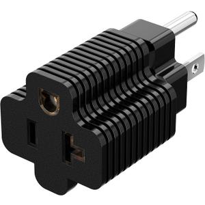 Nema 5-15P to 5-20R Adapter, 2-in-1 15Amp 125Volt to 20Amp 125Volt Power Adapter, Household 15A to 20A Adapter T-Blade 15Amp to 20Amp Adapter
