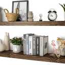 Floating Shelves 48 inch Long 8 "deep Set of 2, Heavy Duty Wood Wall Mounted Shelves for Bathroom Living Room Kitchen,Book Shelves with Thickened Hidden Bracket-Distressed Walnut