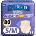 FitRight Ultra ActivEdge Women's Protective Incontinence Underwear, Heavy Absorbency, Small to Medium (28-40 Inches), 80 Count (4 Packs of 20)