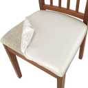 PU Leather Seat Covers for Dining Chairs, 8 Pack 100% Waterproof Dining Room Chair Seat Covers Stretch and Wipeable Kitchen Chair Cover Protectors (PU Cream, 8 PCS)