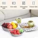 LIJINGCHEN 3 Tier Fruit Bowl for Kitchen Counter, Modern Ceramic Fruit Stand for Countertop, Home Fruit Rack with Holder, Vegetable Bowl Snacks Nuts Bread Candy Storage (Sliver)