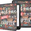 Case for 6.8" Kindle Paperwhite (11th Generation-2021) and Kindle Paperwhite Signature Edition, Lightweight PU Leather Cover with Auto Wake/Sleep, Hand Strap, Books Lover (Just one more chapter)