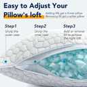 QUTOOL Cooling Pillow for Sleeping, CertiPUR-US Shredded Memory Foam Queen Pillows Set of 2, Cool Pillow for Hot Sleepers Adjustable Firm Pillow for Side, Back, Stomach Sleepers Soft Yet Support,White