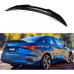 Rear Trunk Spoiler Compatible with 2014-2020 Audi A3 S3 RS3, High Kick PSM Style Duckbill Spoiler Fits for 14-20 Sedan, Exterior Spoiler Wing Lip (Glossy Black)