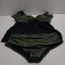 Edelqual Women's Plus Size Tankini Swimsuits Swim Dress Tummy Control Bathing Suits Two Piece High Waisted Swimwear 2025 (5X-Large Plus, Army Green and Black)