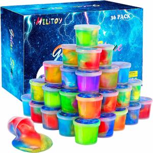 Galaxy Slime Kit for Girls Boys, 36 Pack Mini Slime Party Favors for Kids, Pretty Stretchy & Non-Sticky Slime Pack, Valentine Party Favors for Kids Goodie Bag Stuffers 