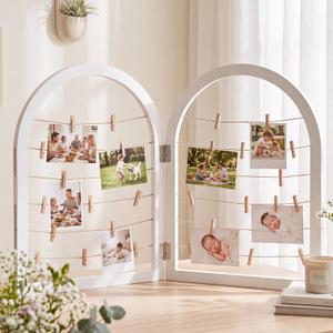 Briwooody 2 Panel 24 x 18 Inch Photo Display Board Frame